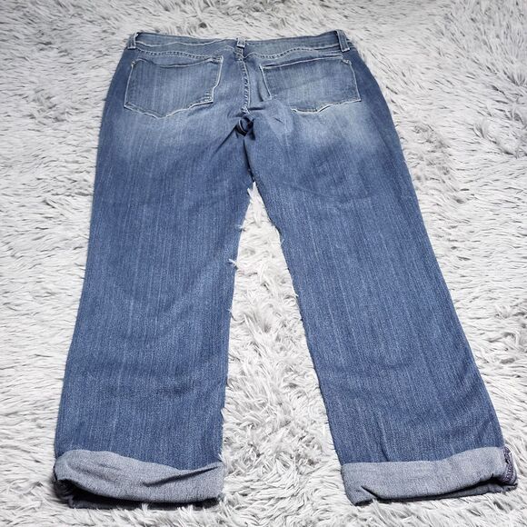 NYDJ Jeans Womens 8 Blue Ankle Crop Cuffed Straight Leg Lift Tuck Made in USA - Picture 2 of 14